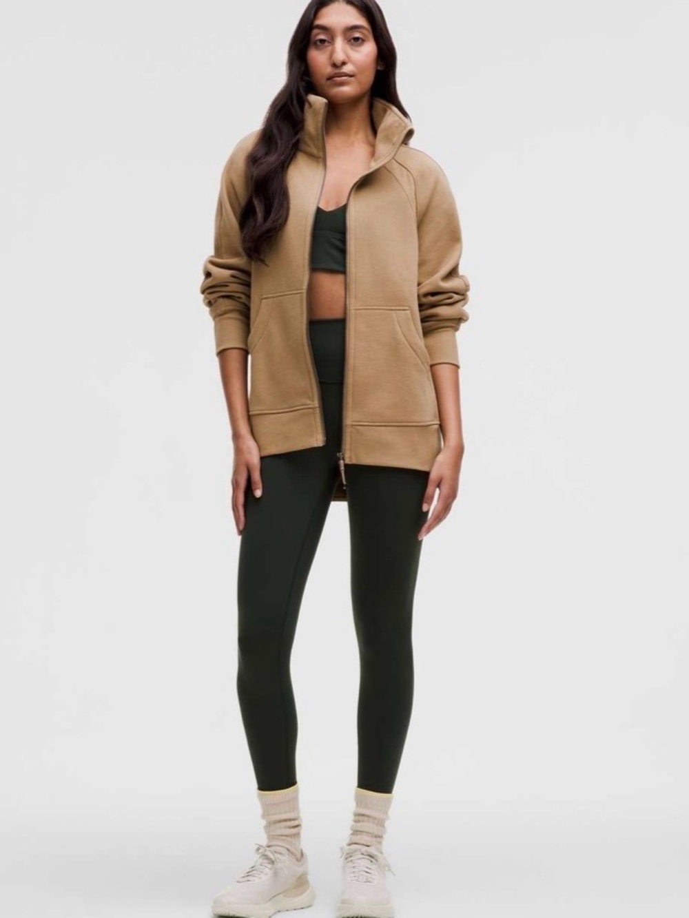 Lululemon Scuba Oversized Funnel-Neck Full Zip Filbert Tan. NWT SZ XL/XXL